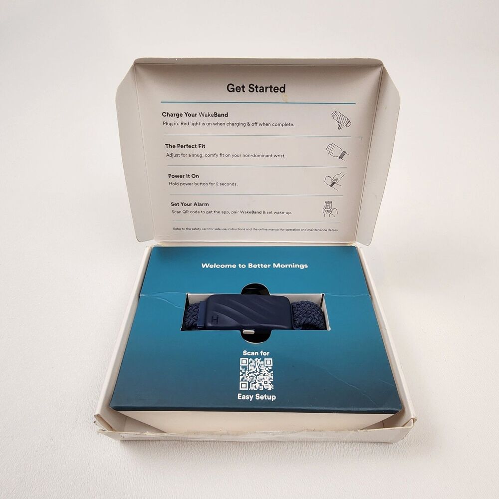 Homedics WakeBand Silent Vibrating Alarm Wristband Blue App Controlled